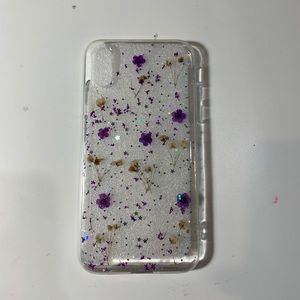 iphone XS clear dried flower case brand new